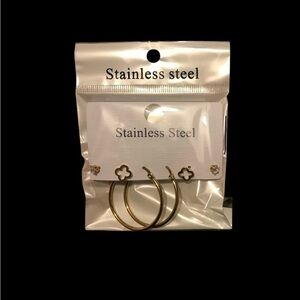 Stainless Steel Gold Hoop Earrings